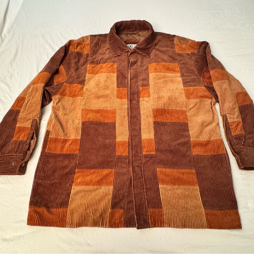 Vintage M2 by Morvati Patchwork Corduroy Jacket Size XL Coat Shacket